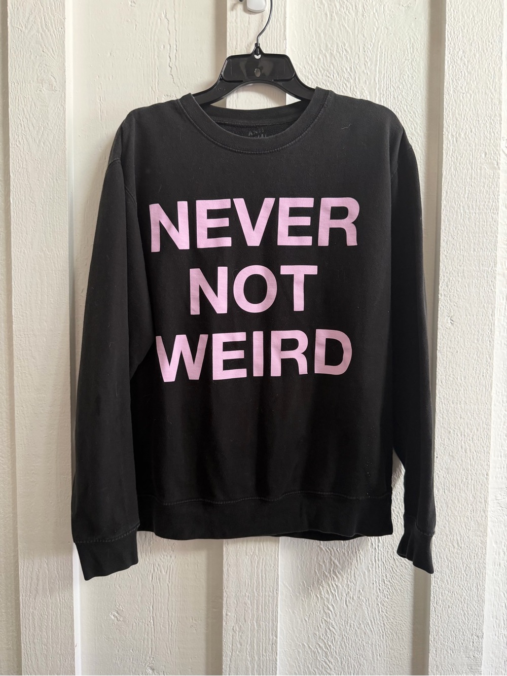 Anti Social Club Never Not Weird Sweatshirt - black / pink medium